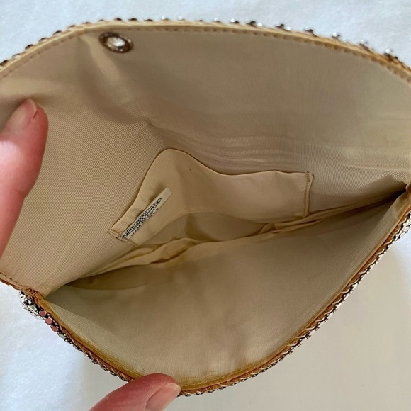 Whiting & Davis Co. Vintage Silver Mesh Evening Bag Clutch Rhinestone Closure - Picture 10 of 16